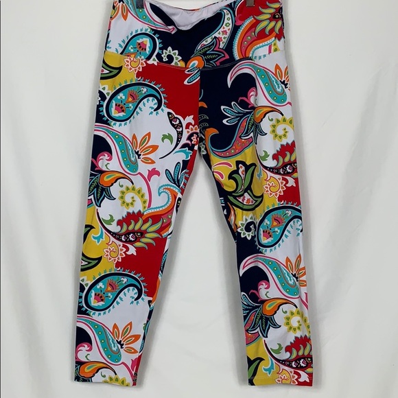 slim-sation Pants - Slim-Sation flowered leggings cropped size Med.